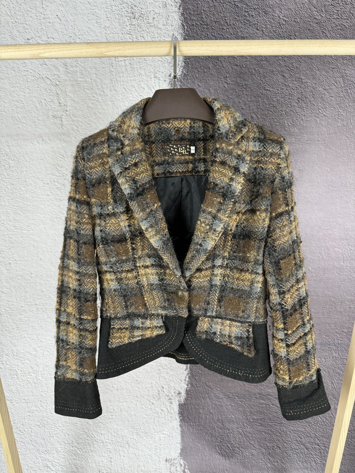 Designer × Vintage Paul Brial vintage tweed blazer jacket size 2 Size S / US 4 / IT 40 - 1 Thumbnail
