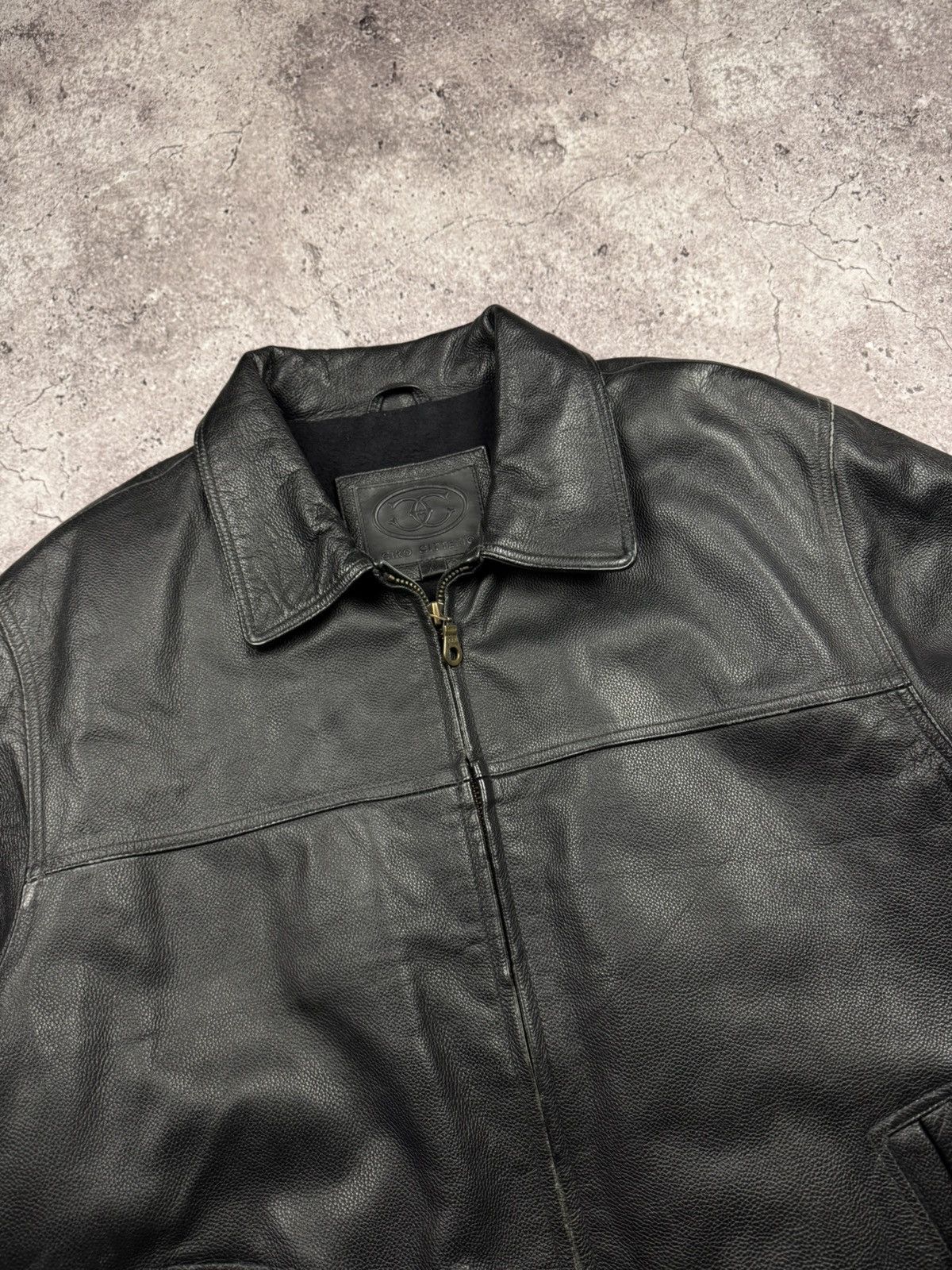 Japanese Brand Vintage leather hard jacket bomber baggy boxy opium japanese Size US XL / EU 56 / 4 - 4 Thumbnail