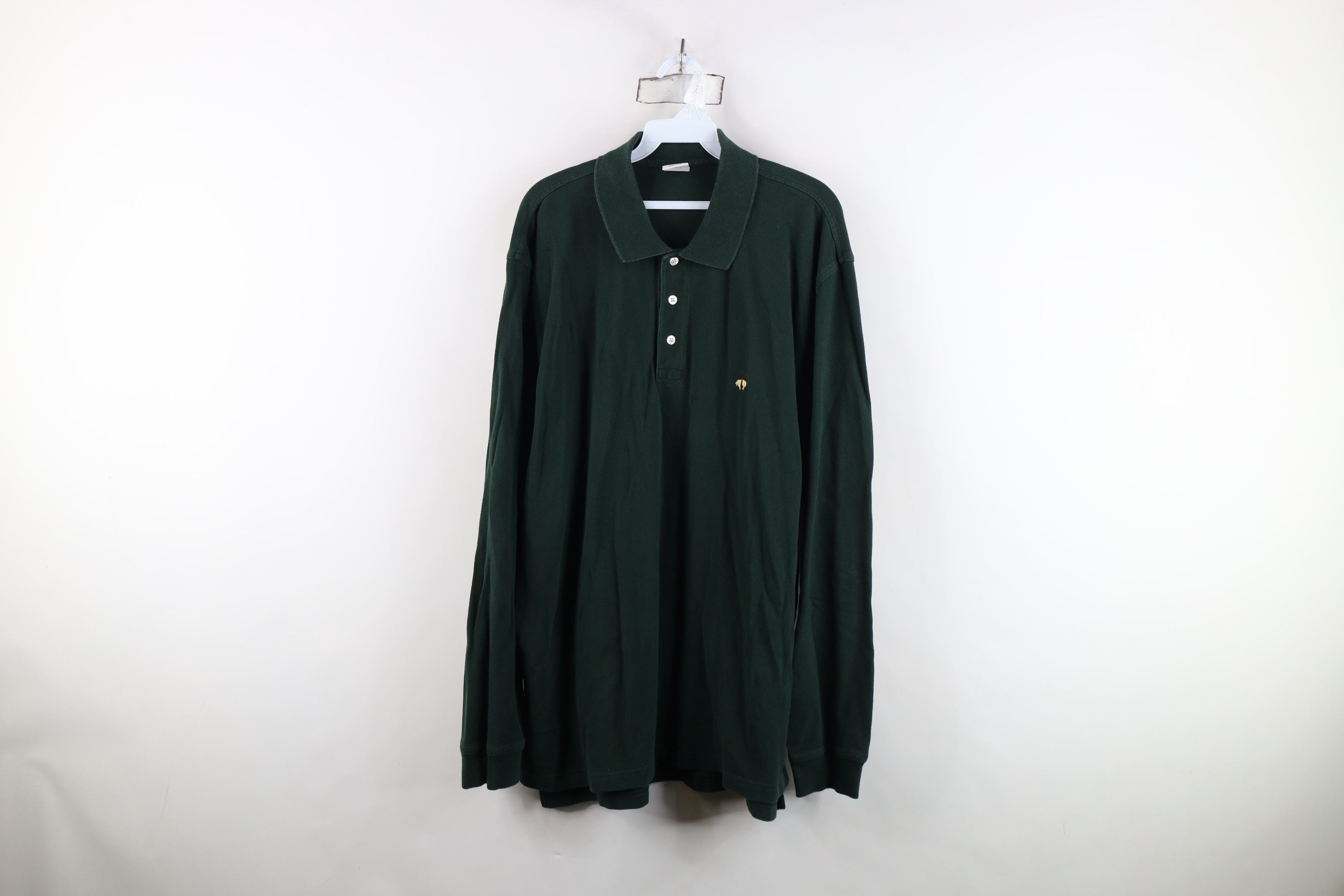 Brooks Brothers Vintage 90s Brooks Brothers Long Sleeve Rugby Polo Green Size US XL / EU 56 / 4 - 1 Thumbnail