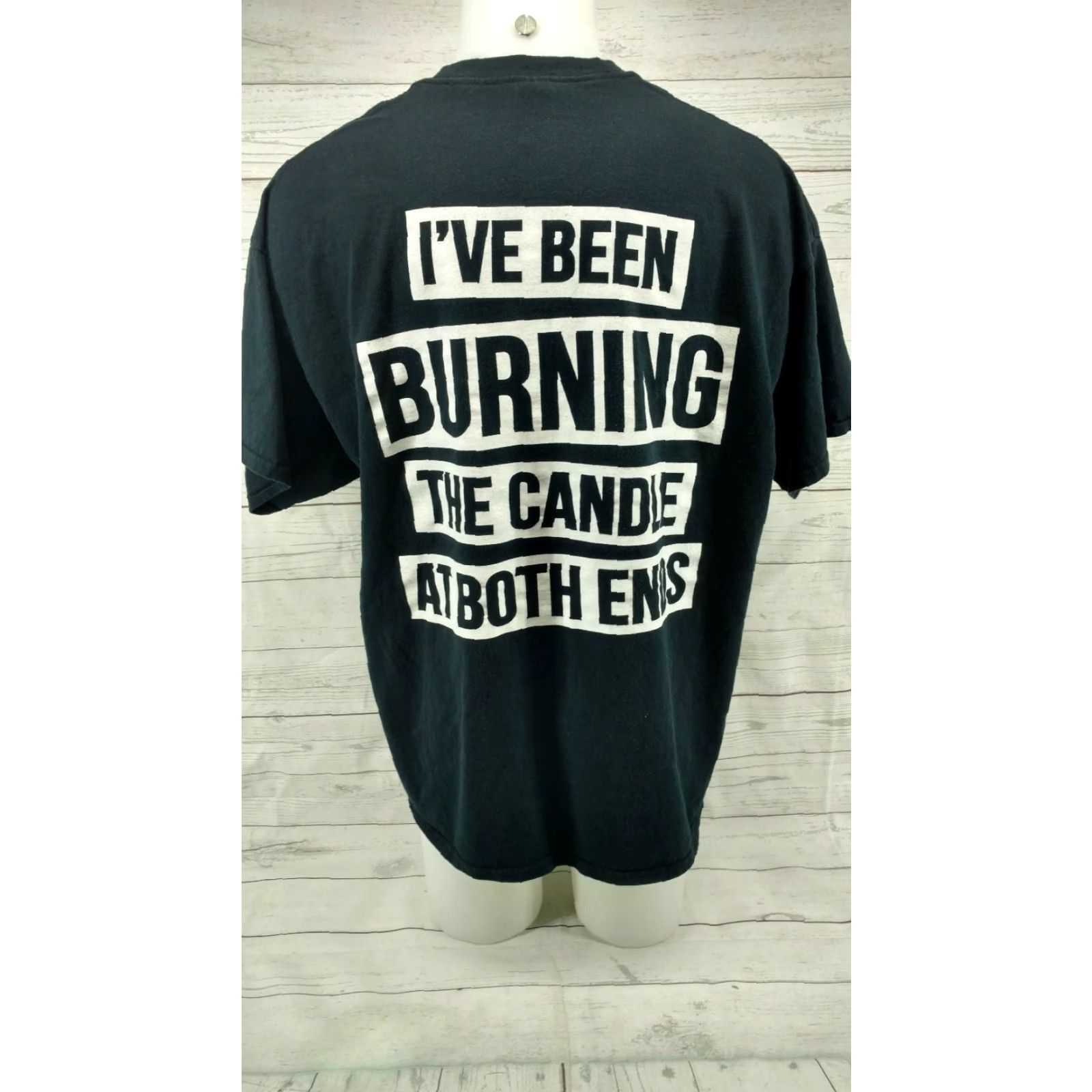 Gildan VINTAGE Ghost Key Burining the Candle at both ends Black Shirt 2XL Size US XXL / EU 58 / 5 - 6 Thumbnail
