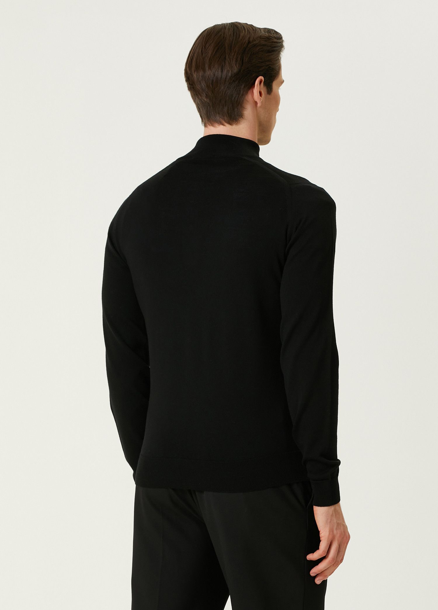 John Smedley JOHN SMEDLEY Tapton black half zip wool sweater Medium Size US M / EU 48-50 / 2 - 3 Thumbnail