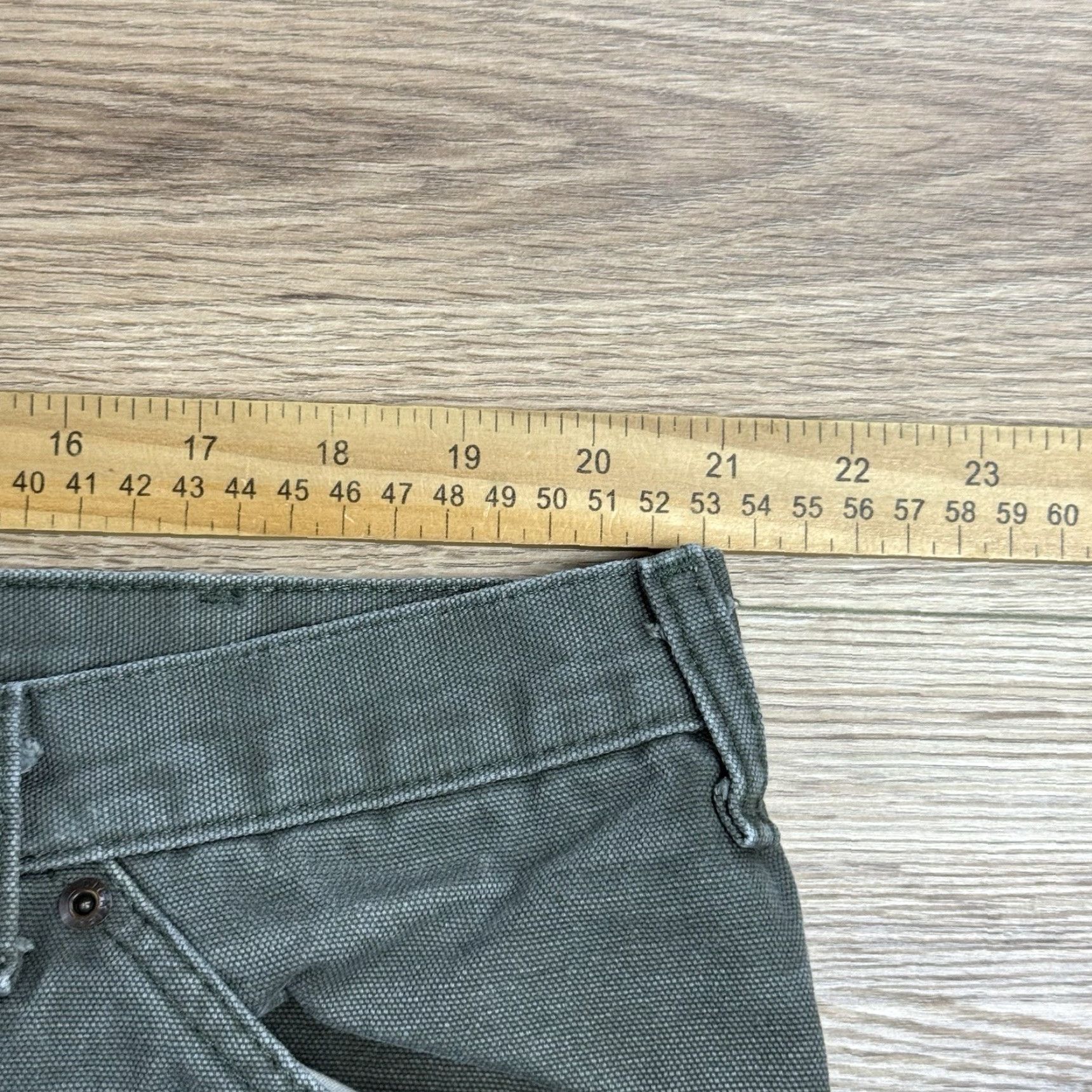 Dickies Dickies Pants Mens 44x32 Carpenter Utility Work Outdoor Canvas Green Distressed Accessories 5-Pocket Logo Zipper Button Straight Regular Cargo pocket Size US 44 / EU 60 - 4 Thumbnail