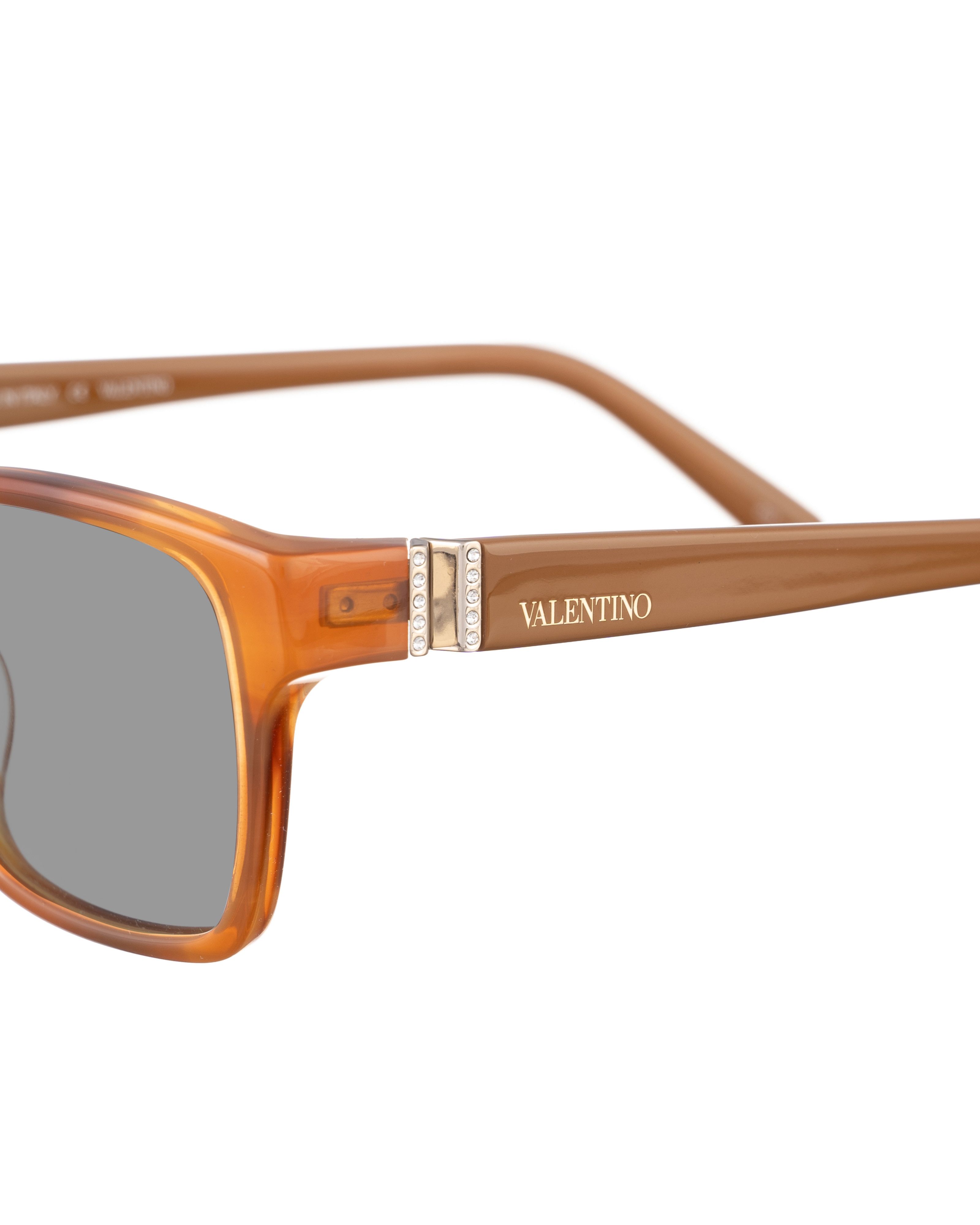 Valentino Valentino 00s Brown Caramel Plastic Sunglasses Size ONE SIZE - 1 Thumbnail