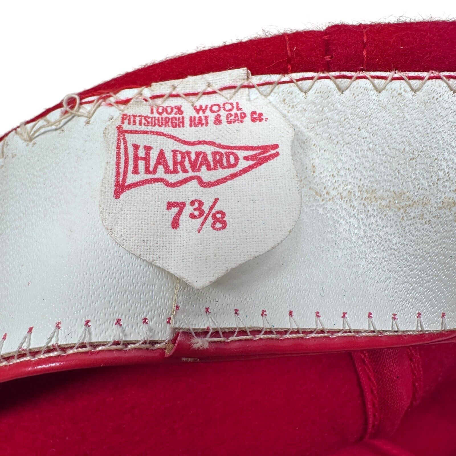 Other Vintage Harvard Sports Headwear Fitted Hat 7 3/8 Red Leather Size ONE SIZE - 9 Thumbnail