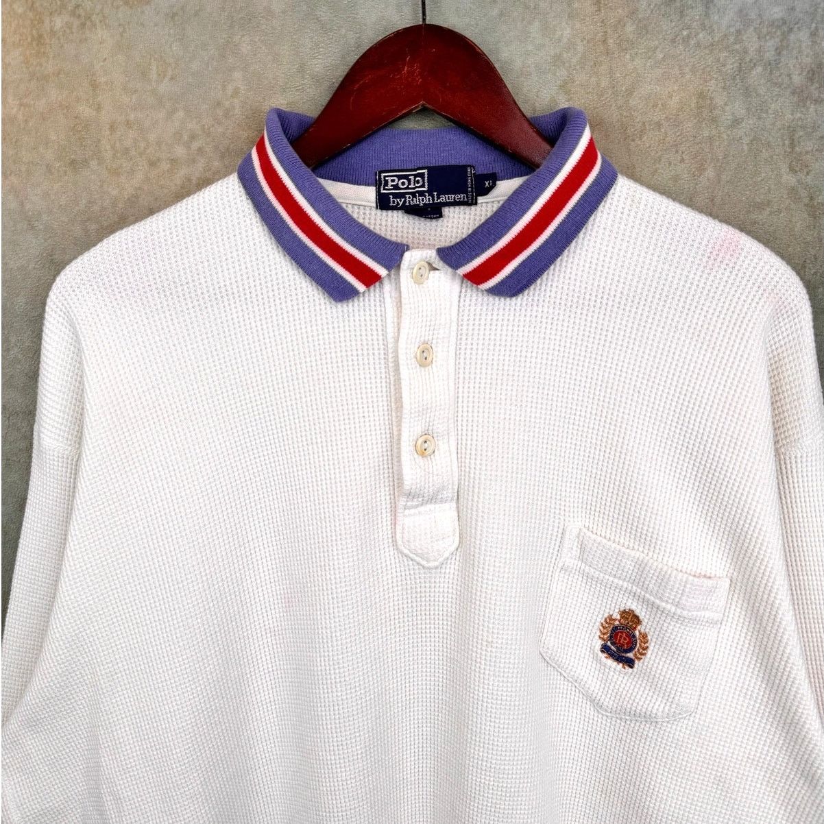Polo Ralph Lauren × Vintage VTG 90s Polo Ralph Lauren Cookie Crest Thermal Shirt XL Size US XL / EU 56 / 4 - 6 Thumbnail
