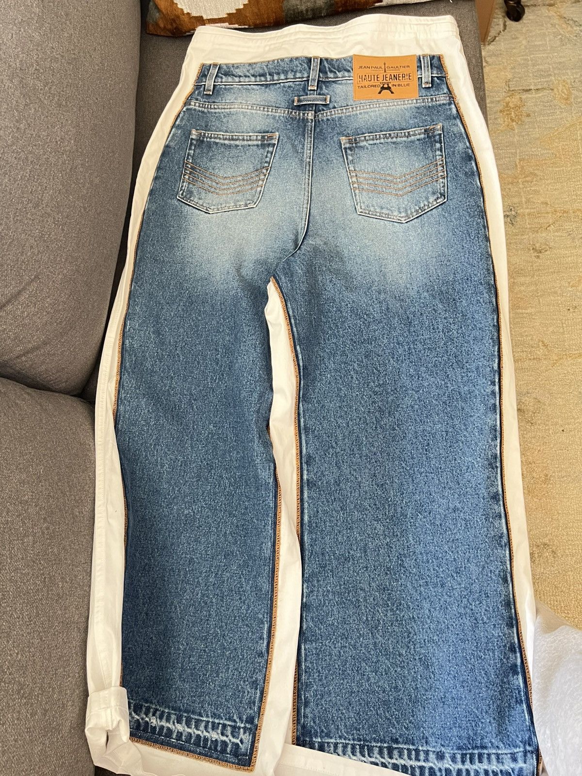 Jean Paul Gaultier The Trompe-l'œil Denim Pants Size US 30 / EU 46 - 2 Thumbnail