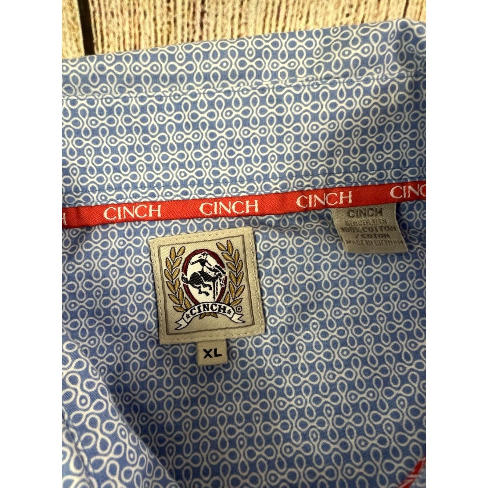 Vintage VINTAGE Cinch Western Button-Up Shirt Longsleeve XL Mens Blue Geometric Pattern button Size US XL / EU 56 / 4 - 4 Thumbnail