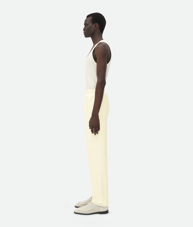 Bottega Veneta o1bcso1str0526 Shiny Leather Elasticated Trousers in Cream Size US 38 / EU 54 - 2 Thumbnail