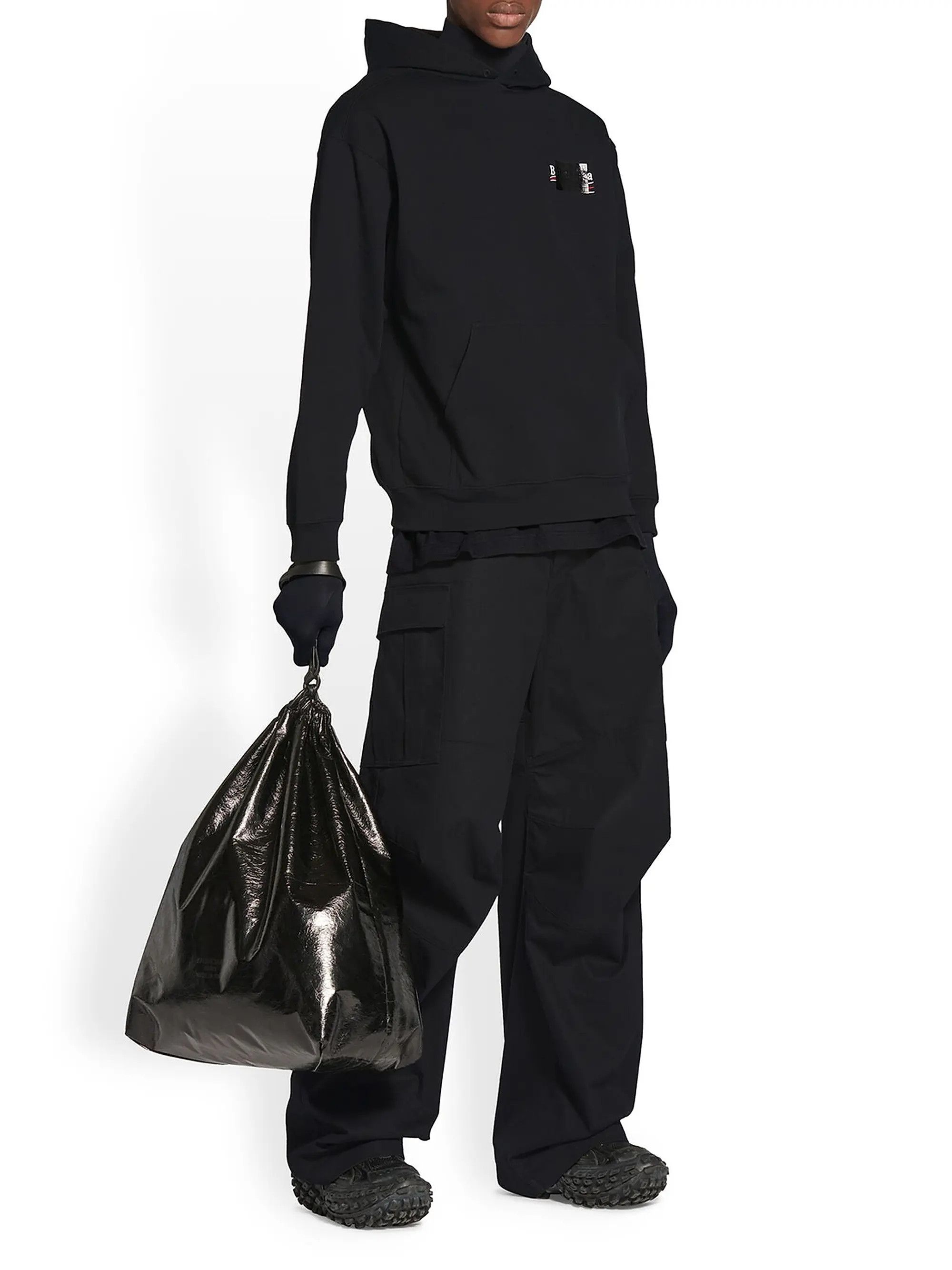 Balenciaga o1tr1nto1125 Gaffer Hoodie Medium Fit in Black Size US M / EU 48-50 / 2 - 2 Thumbnail