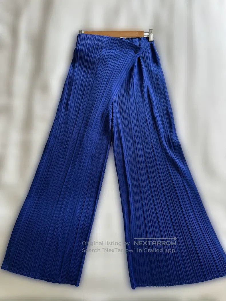 Issey Miyake Issey Miyake size:3 Blue Pleated Pants Size 31" - 3 Thumbnail