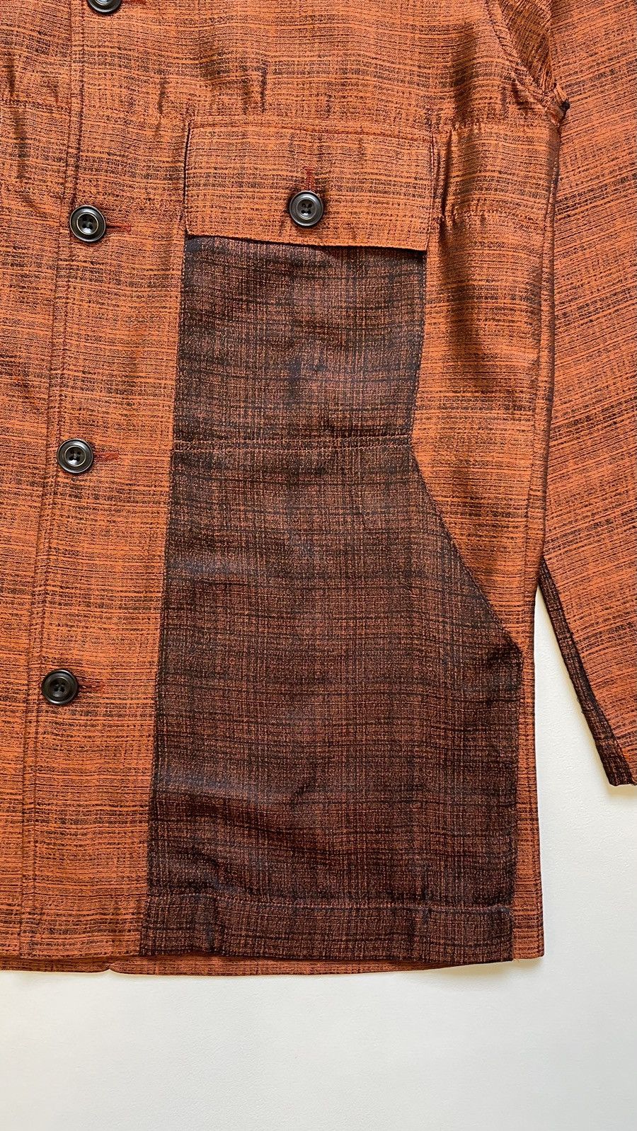 Nicholas Daley Sample Orange / Black Silk Utility Shirt Size US M / EU 48-50 / 2 - 7 Thumbnail