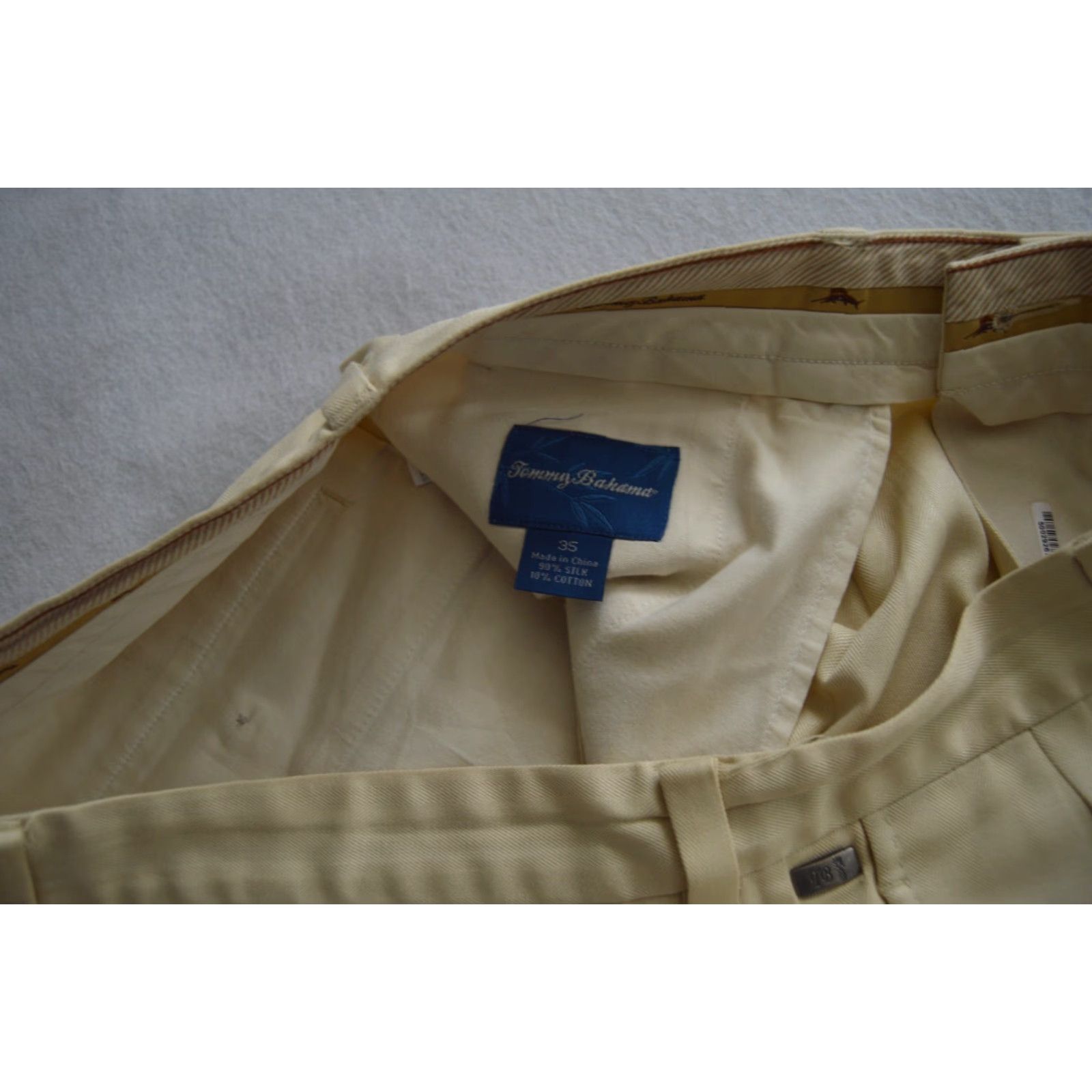 Tommy Bahama Tommy Bahama Silk Blend Short - Ivory Herringbone Pleat - Men's 35 Size US 35 - 4 Thumbnail