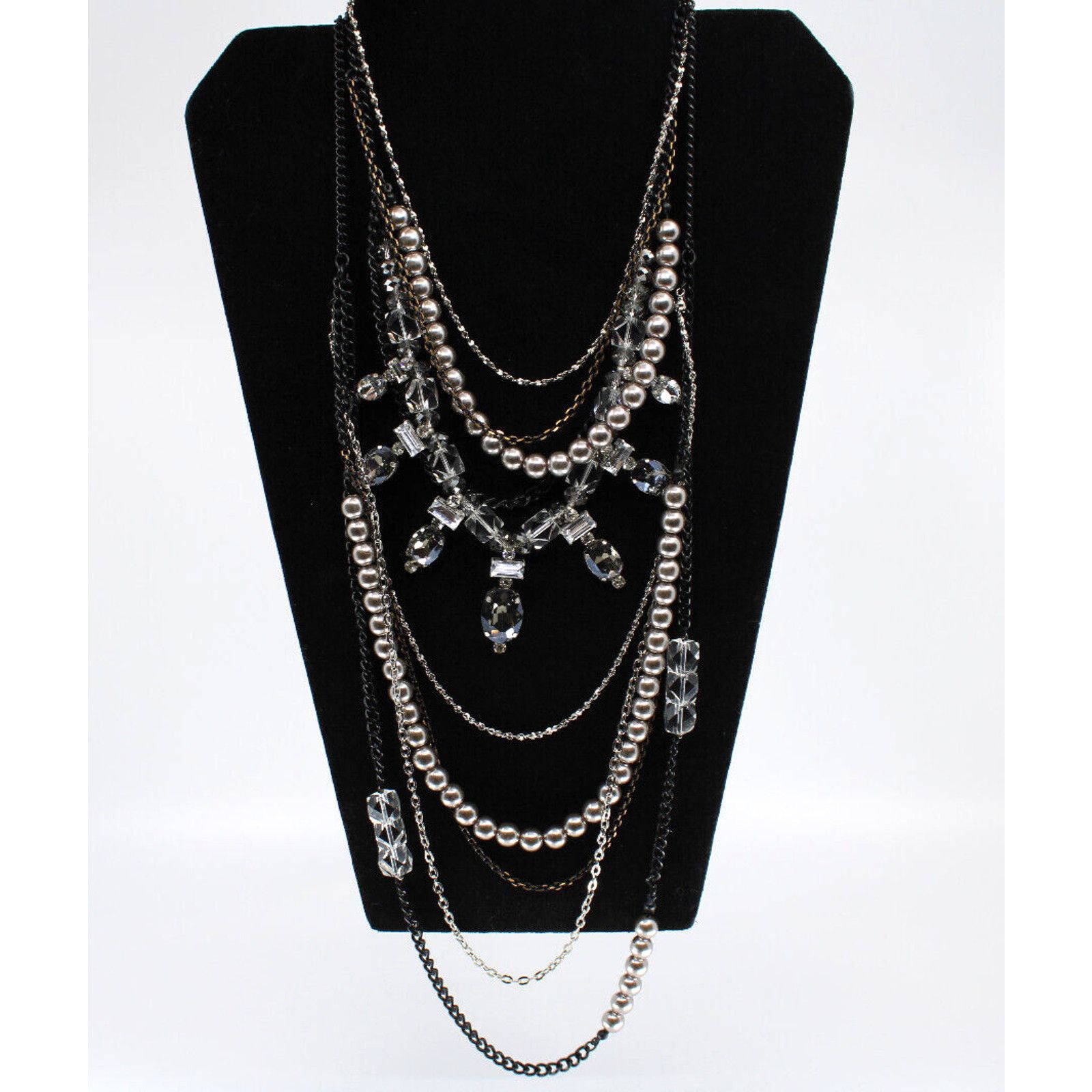 Chicos CHICO'S Judy Fringe Crystal Layered MultiStrand NECKLACE $79 Size ONE SIZE - 2 Thumbnail