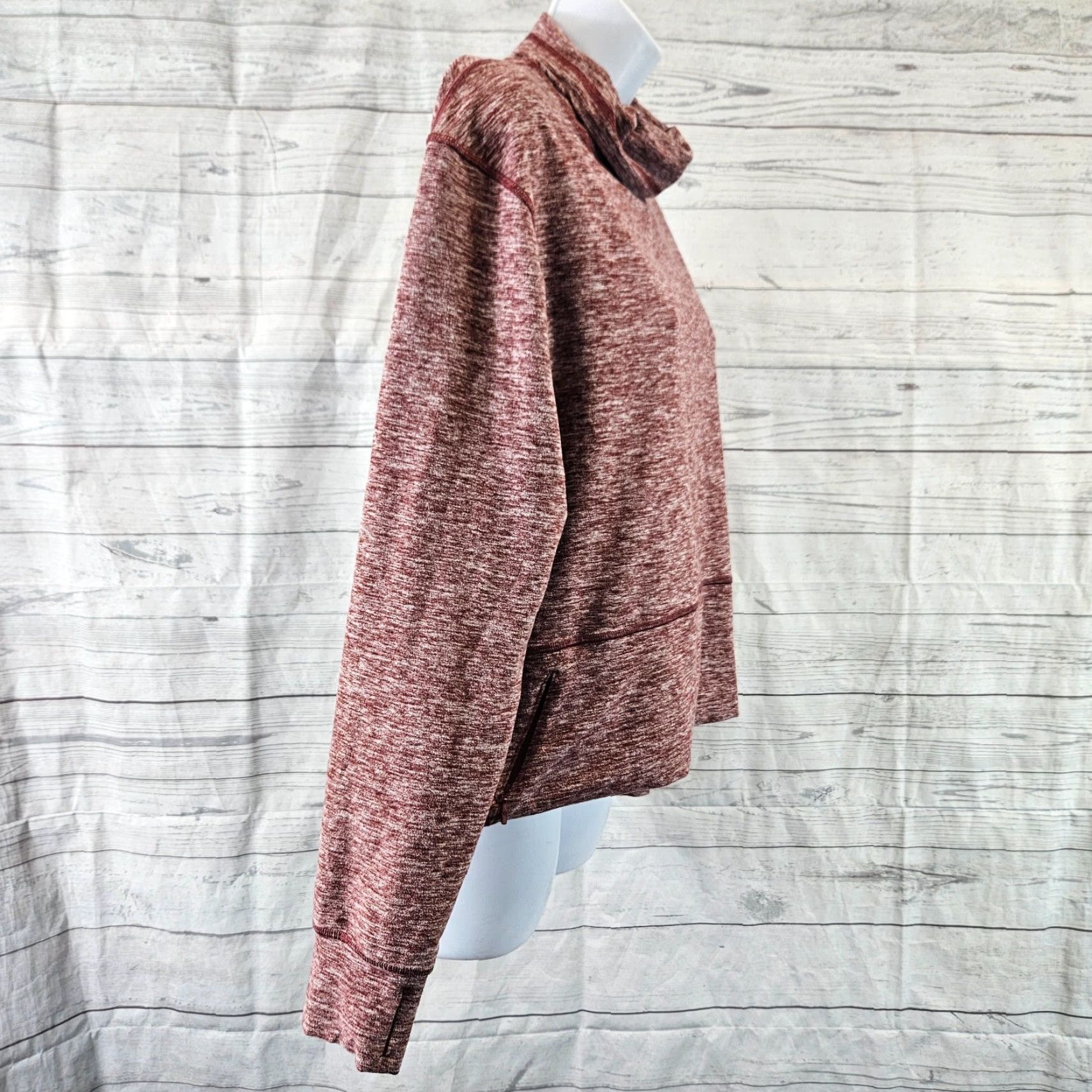 Lululemon Lululemon Womens Ready To Rulu Fleece Pullover Sz 6 Heathered Savannah Pocket Sweatshirt Pullover Red 6 Womens Modern Activewear 90s? Size M / US 6-8 / IT 42-44 - 3 Thumbnail