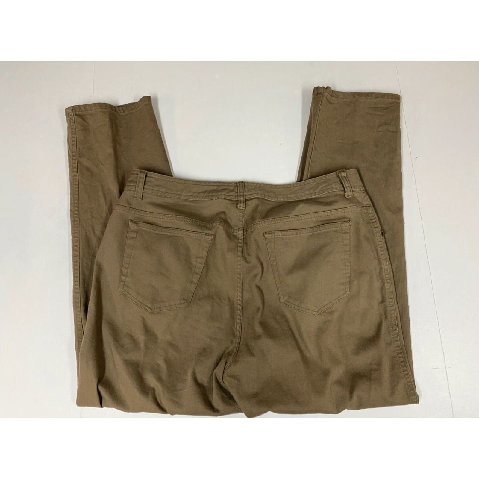Bill Blass Bill Blass Womens Chino Pants 14P Brown Straight Stretch Size 36" / US 14 / IT 50 - 5 Thumbnail