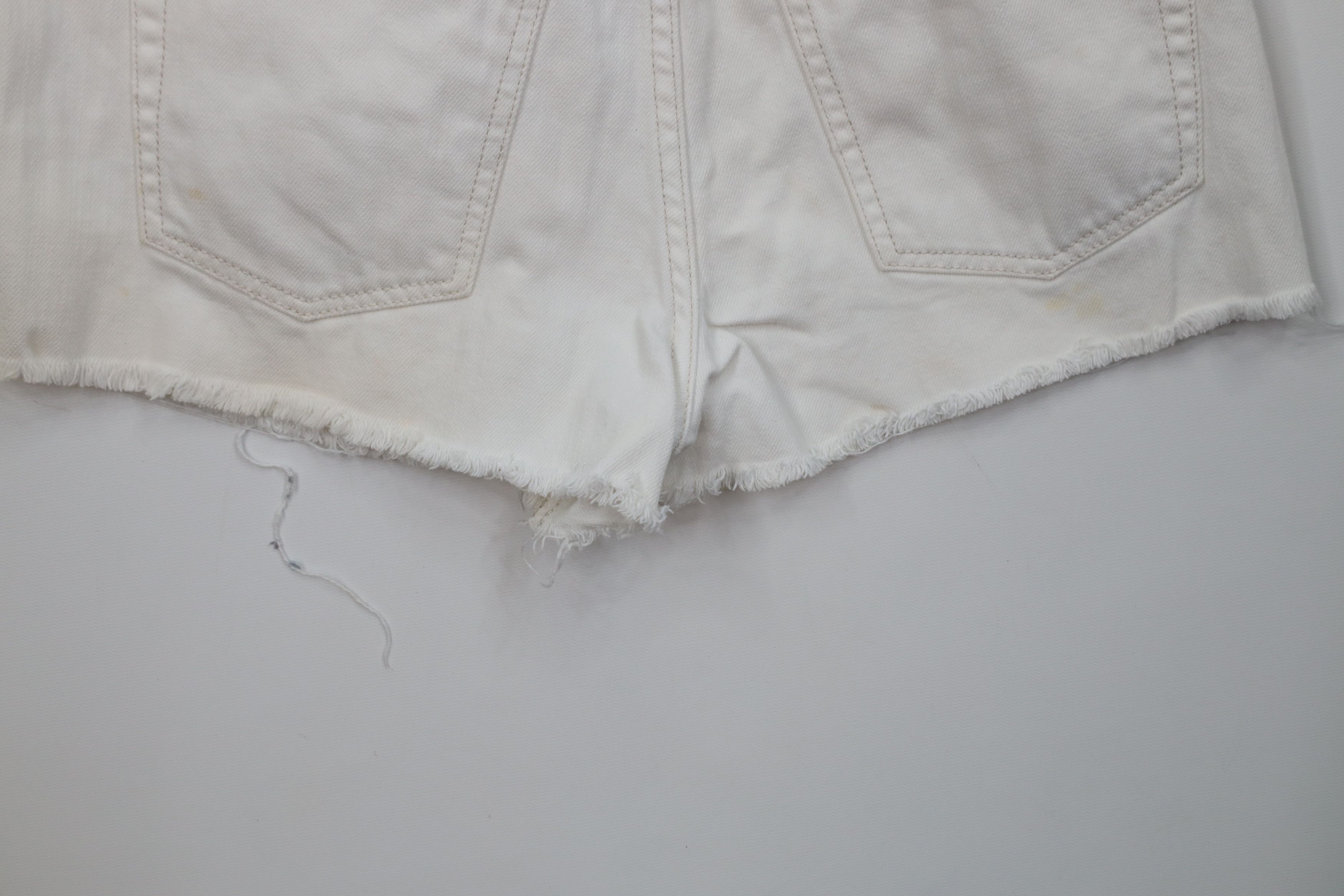 Free People Free People Button Fly Cut Off Denim Jean Shorts White Size 28" / US 6 / IT 42 - 10 Thumbnail