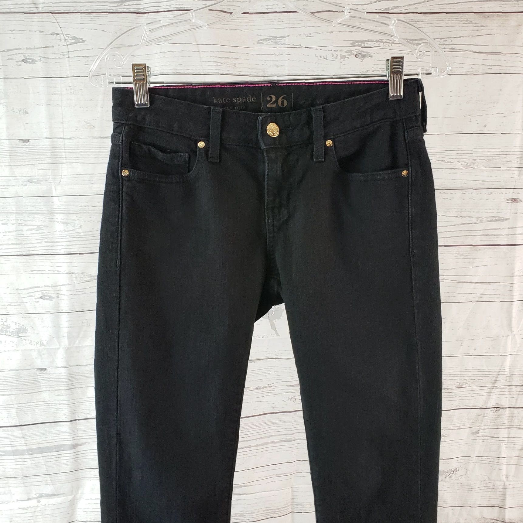 Vintage Kate Spade Broome Street Womens Skinny Jeans Sz 26 Black Low Rise Humidity Size 26" / US 2 / IT 38 - 2 Thumbnail