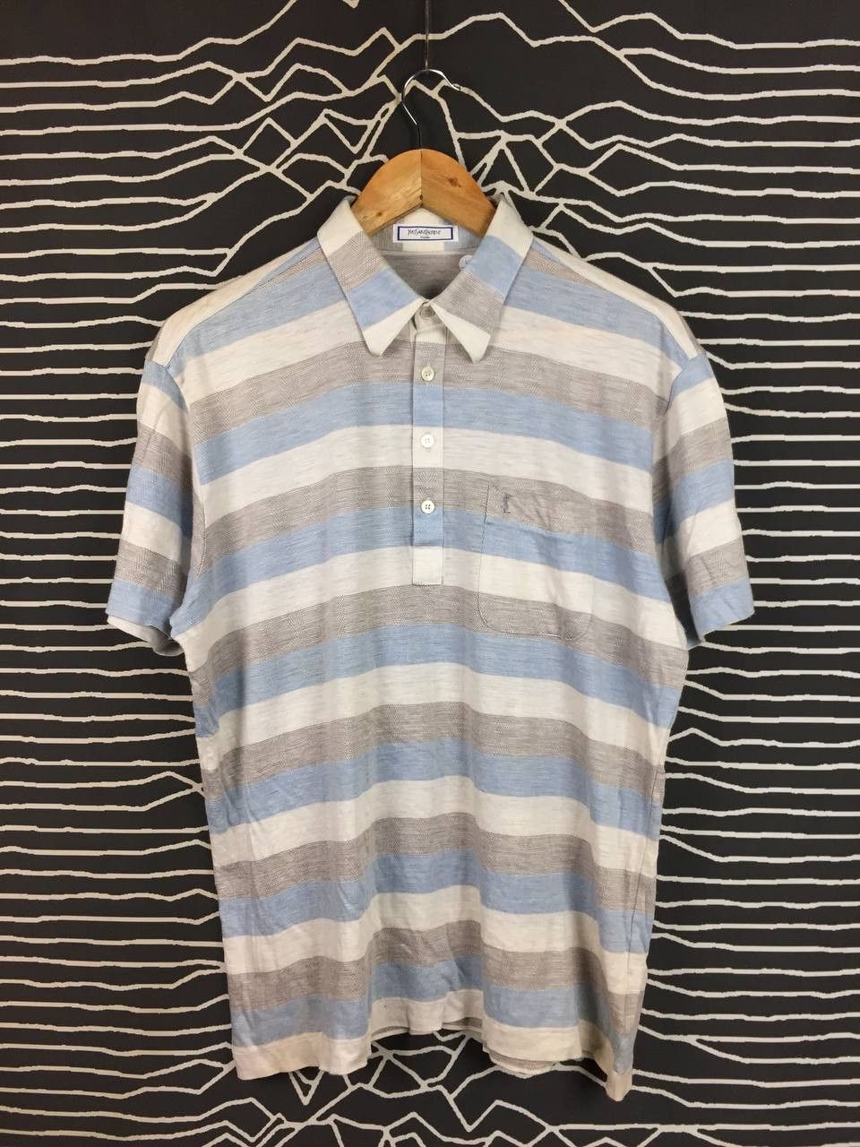 Yves Saint Laurent Vtg Yves Saint Laurent Tricots Retro Stripe Knit Polo Shirt Size US L / EU 52-54 / 3 - 1 Thumbnail