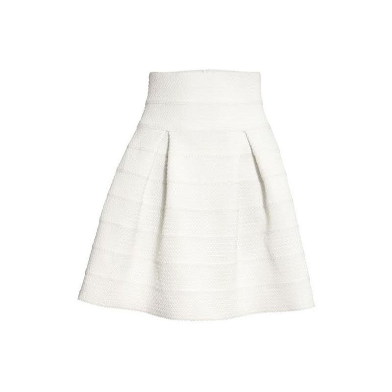 H&M H&M Textured Skirt | Small | NWT White A-Line High Waisted Size 27" / US 4 / IT 40 - 2 Thumbnail