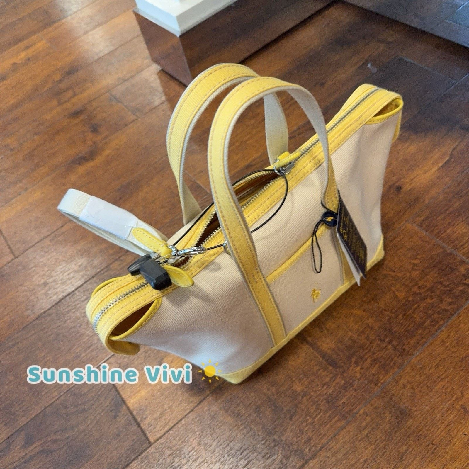 Polo Ralph Lauren NWT Polo Ralph Lauren Canvas Tote Bag Crossbody Cam Yellow Size ONE SIZE - 4 Thumbnail