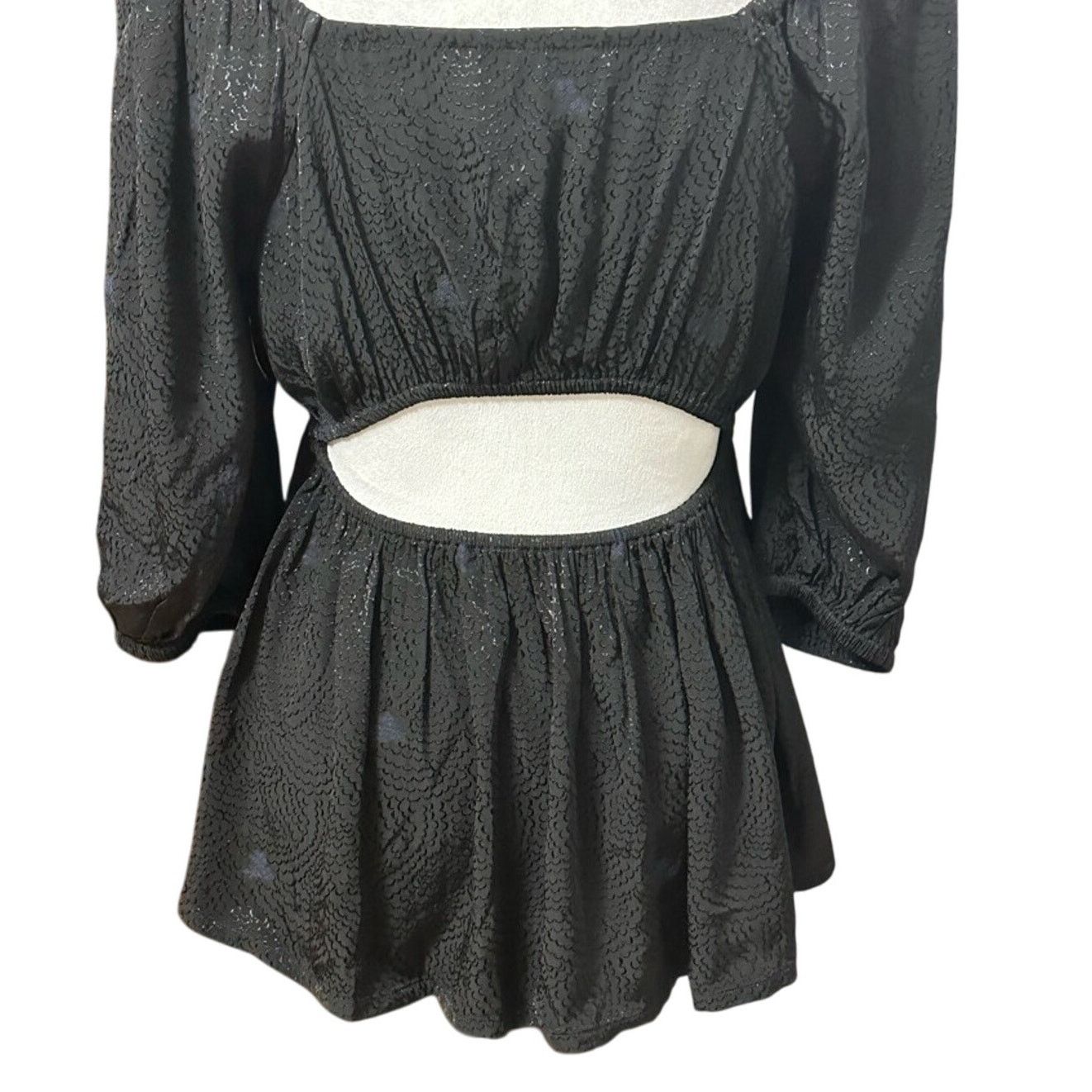 Treasure & Bond Treasure & Bond Peplum Top Square Neck Cutout Black S NWOT Size S / US 4 / IT 40 - 6 Thumbnail