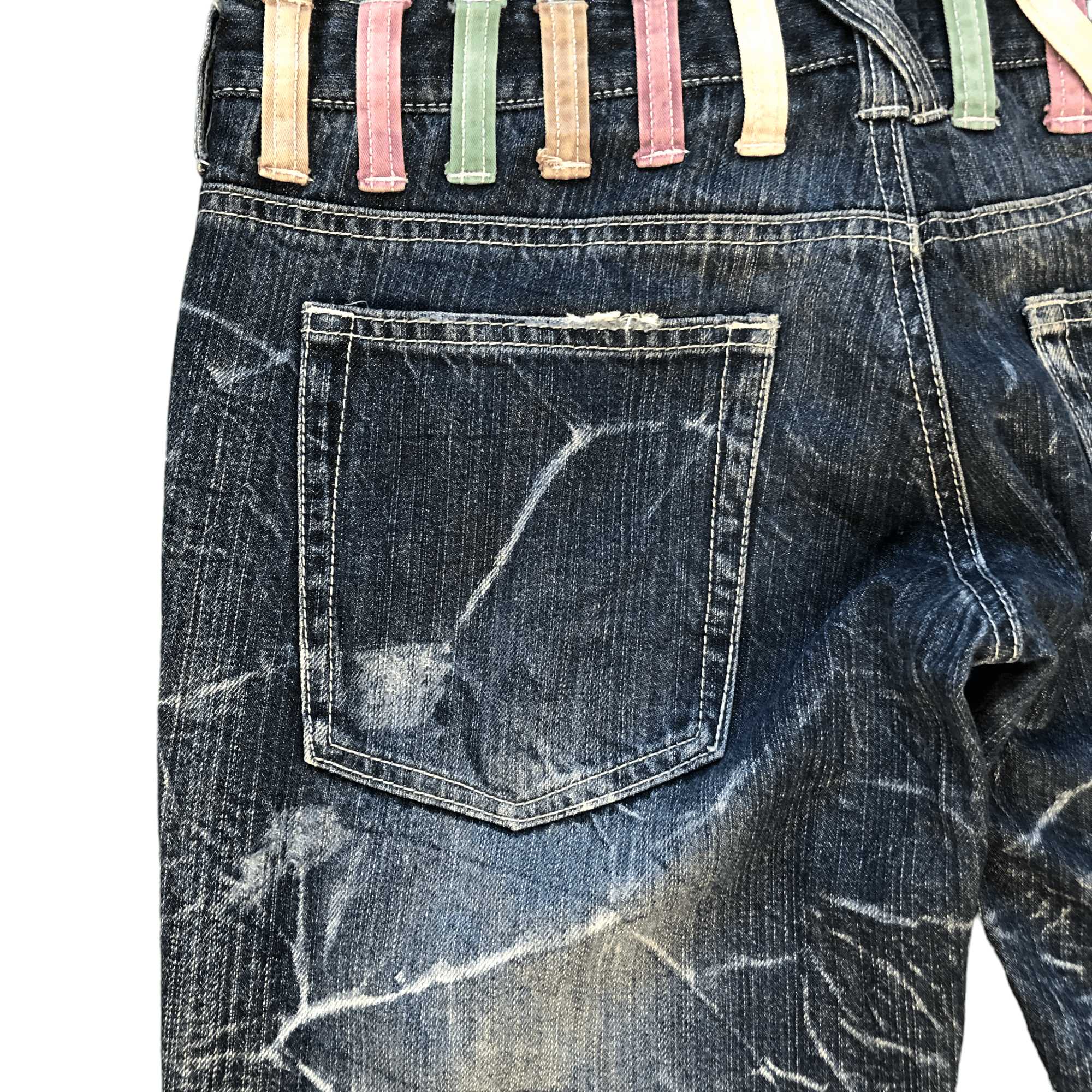 Japanese Brand NYLOUS DESIGN LIMITED EDITION DOUBLE WAIST DENIM #5982-216 Size US 31 - 15 Thumbnail