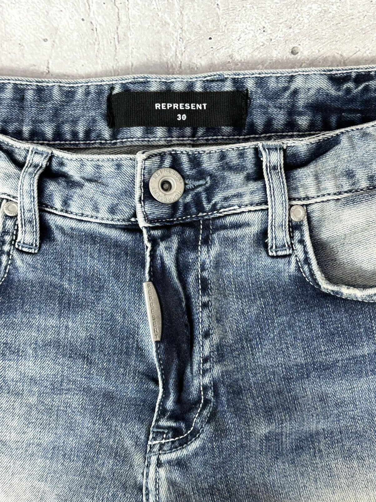 Represent Clo. Represent Essential Random Blue Distressed Washed Jeans Size US 30 / EU 46 - 7 Thumbnail
