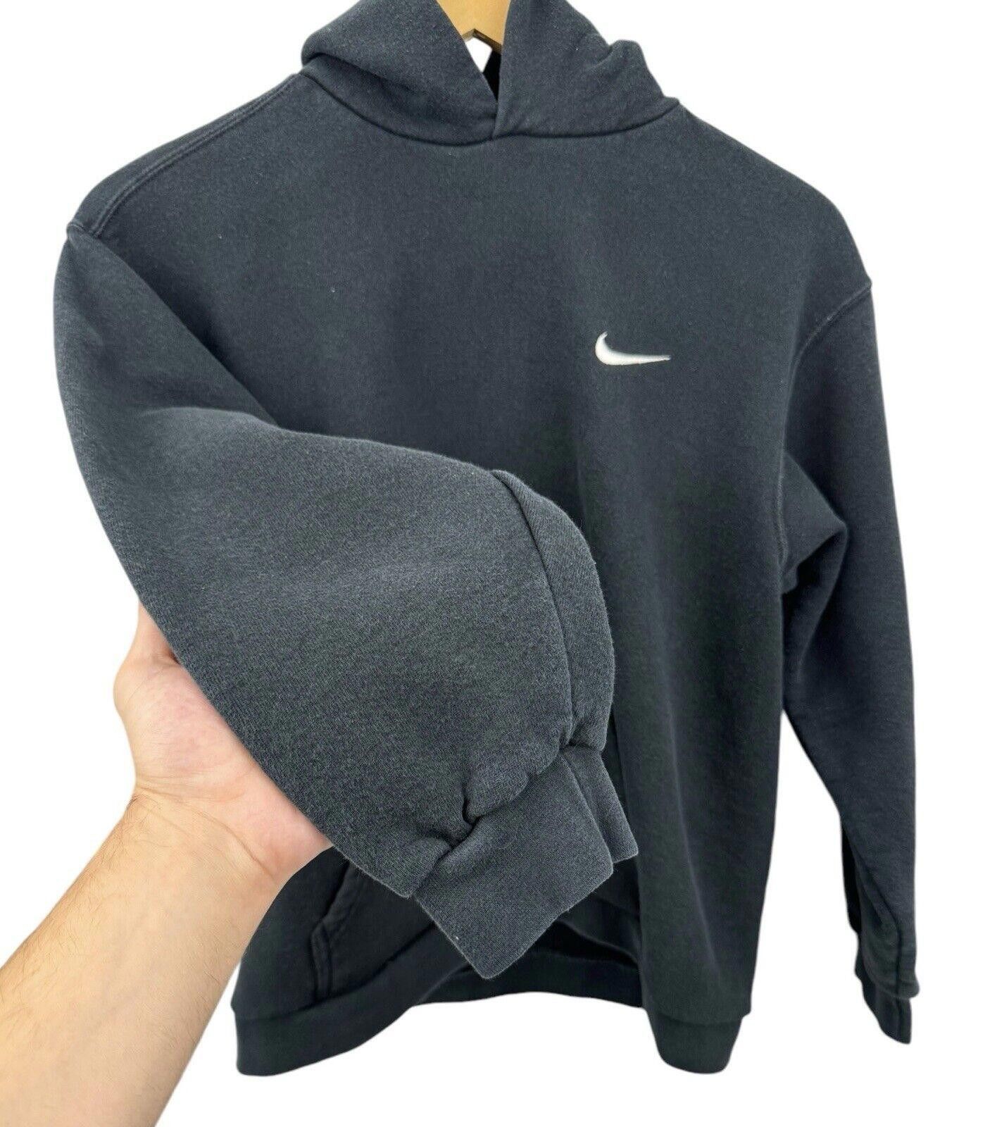 Nike Vintage Nike 90s Black Embroidered Swoosh Hoodie Kids Sz L Size US XXS / EU 40 - 2 Thumbnail