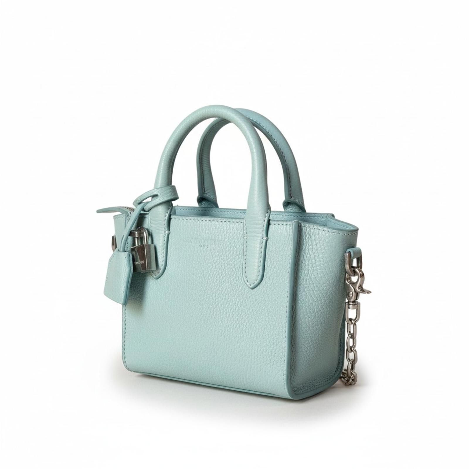 Zadig & Voltaire Zadig & Voltaire - Light Blue Leather Mini Handbag with Padl Size ONE SIZE - 1 Thumbnail