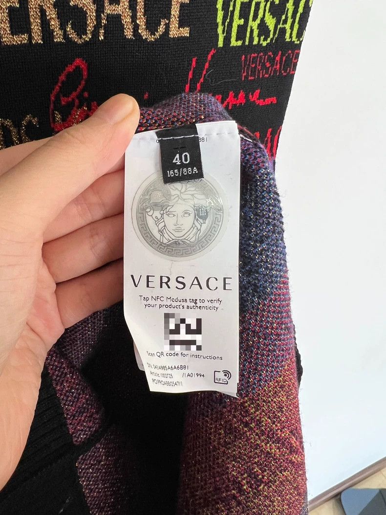 Versace Versace Wool dress knitted with gold thread Size M / US 6-8 / IT 42-44 - 6 Thumbnail