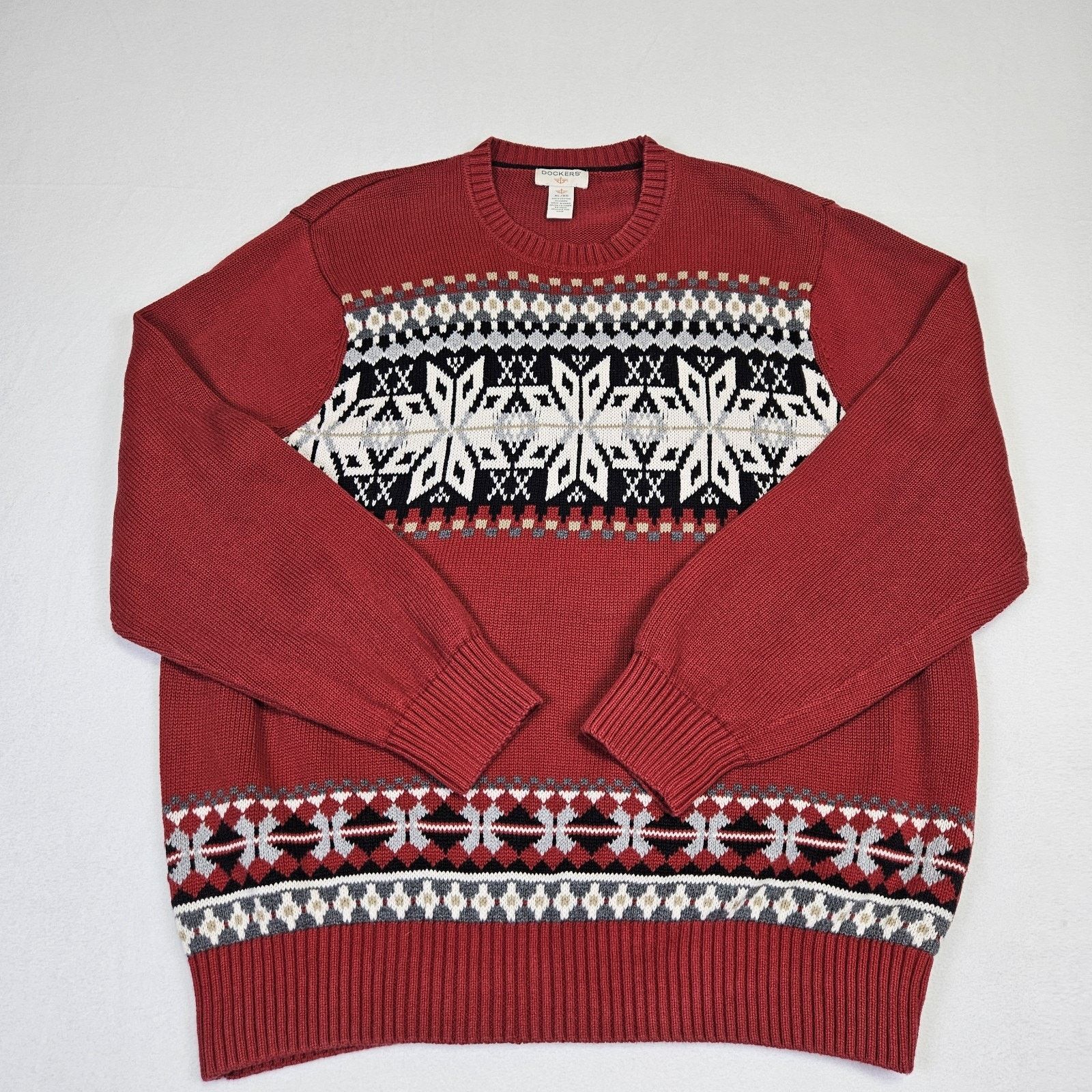 Dockers Y2K Dockers Men XL Nordic Fair Isle Sweater Size US XL / EU 56 / 4 - 12 Thumbnail