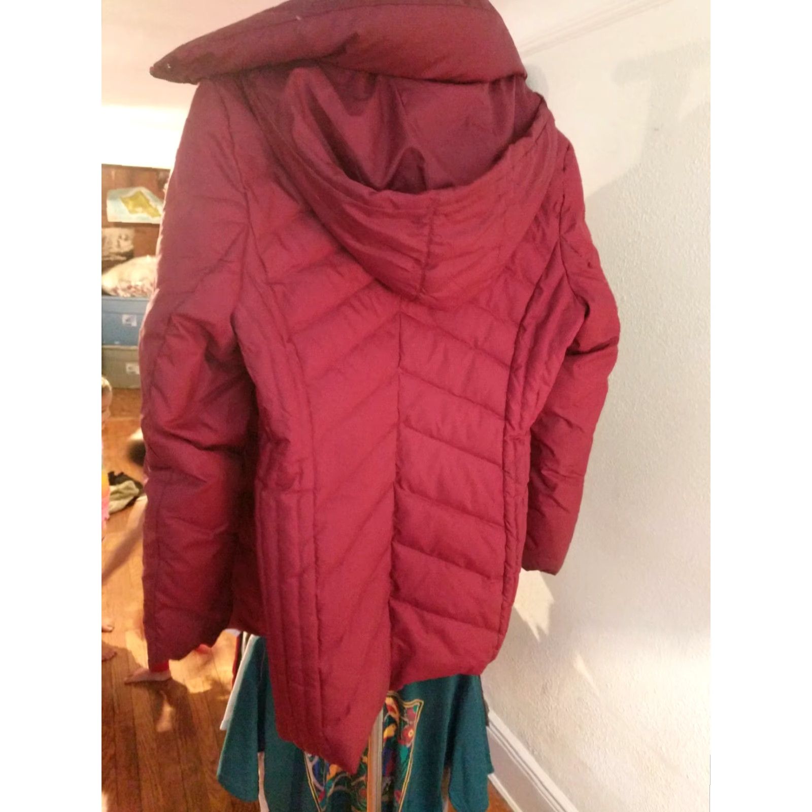 Vintage VINTAGE Marc New York Women's Coat Down Blend Long Burgundy Red L VG cond Quilted/Puffer Size L / US 10 / IT 46 - 3 Thumbnail