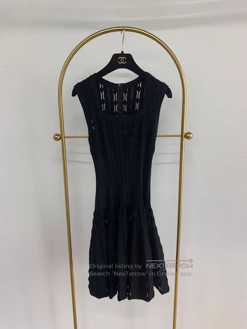 Alaia Alaia Black Knit Fit-and-Flare Dress Size XS / US 0-2 / IT 36-38 - 1 Thumbnail