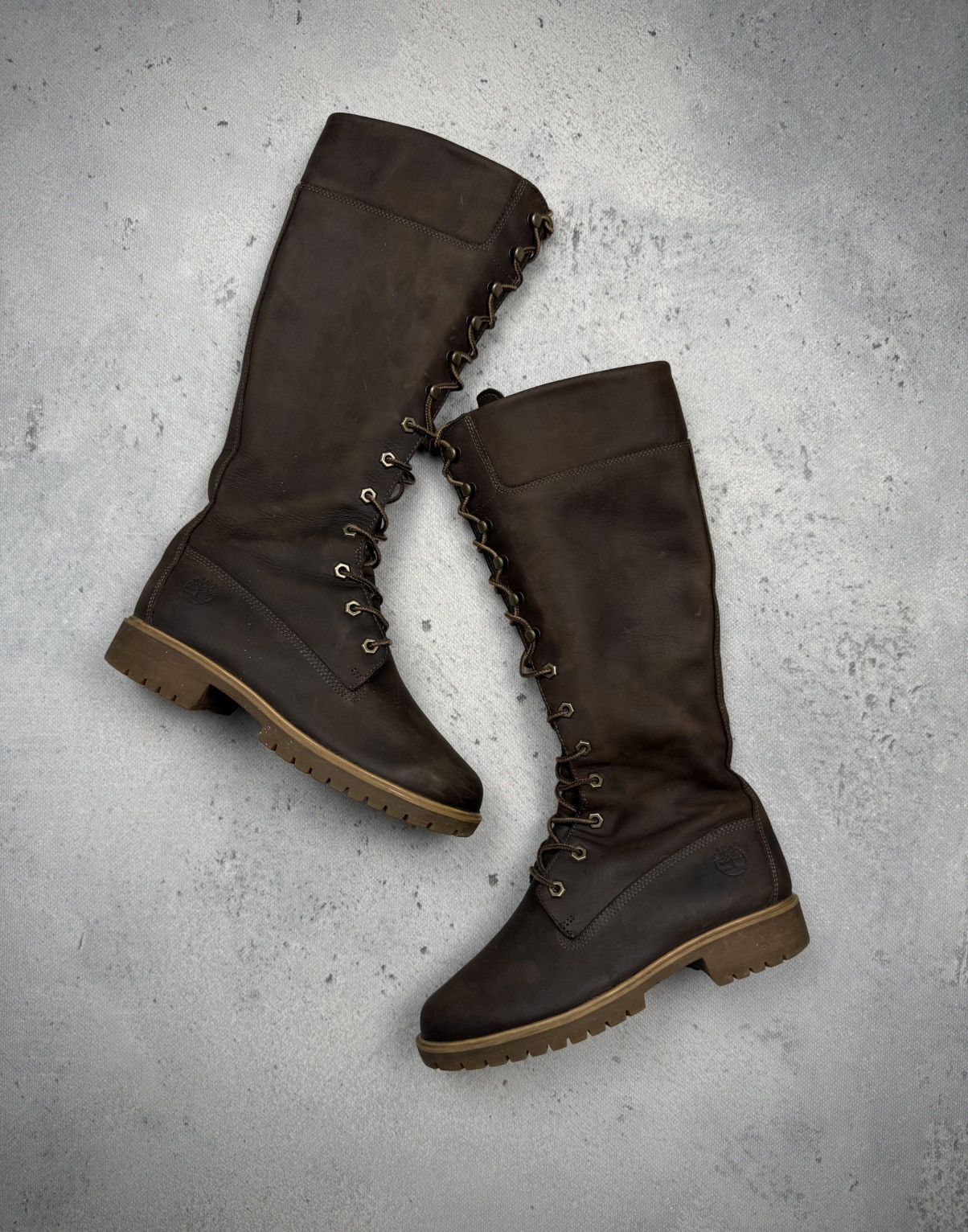 Timberland Vintage Timberland Tall Lace-Up Leather Boots Brown Women’s Size US 7 / IT 37 - 1 Thumbnail