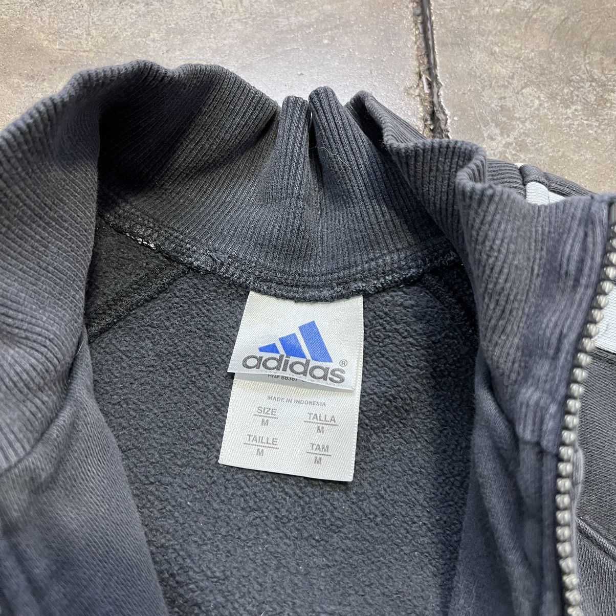 Adidas × Vintage Vintage 90s Adidas Sweatshirt Faded Black Oversized Boxy 1/4 Size US M / EU 48-50 / 2 - 8 Thumbnail