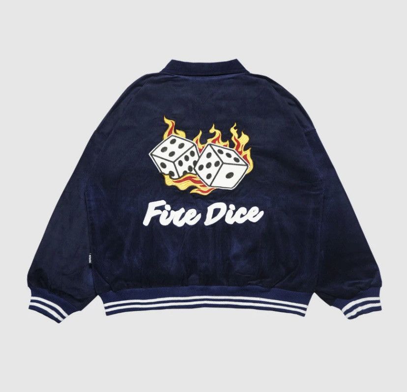 Bomber Jacket varsity jacket corduroy fire dice varsity jacket