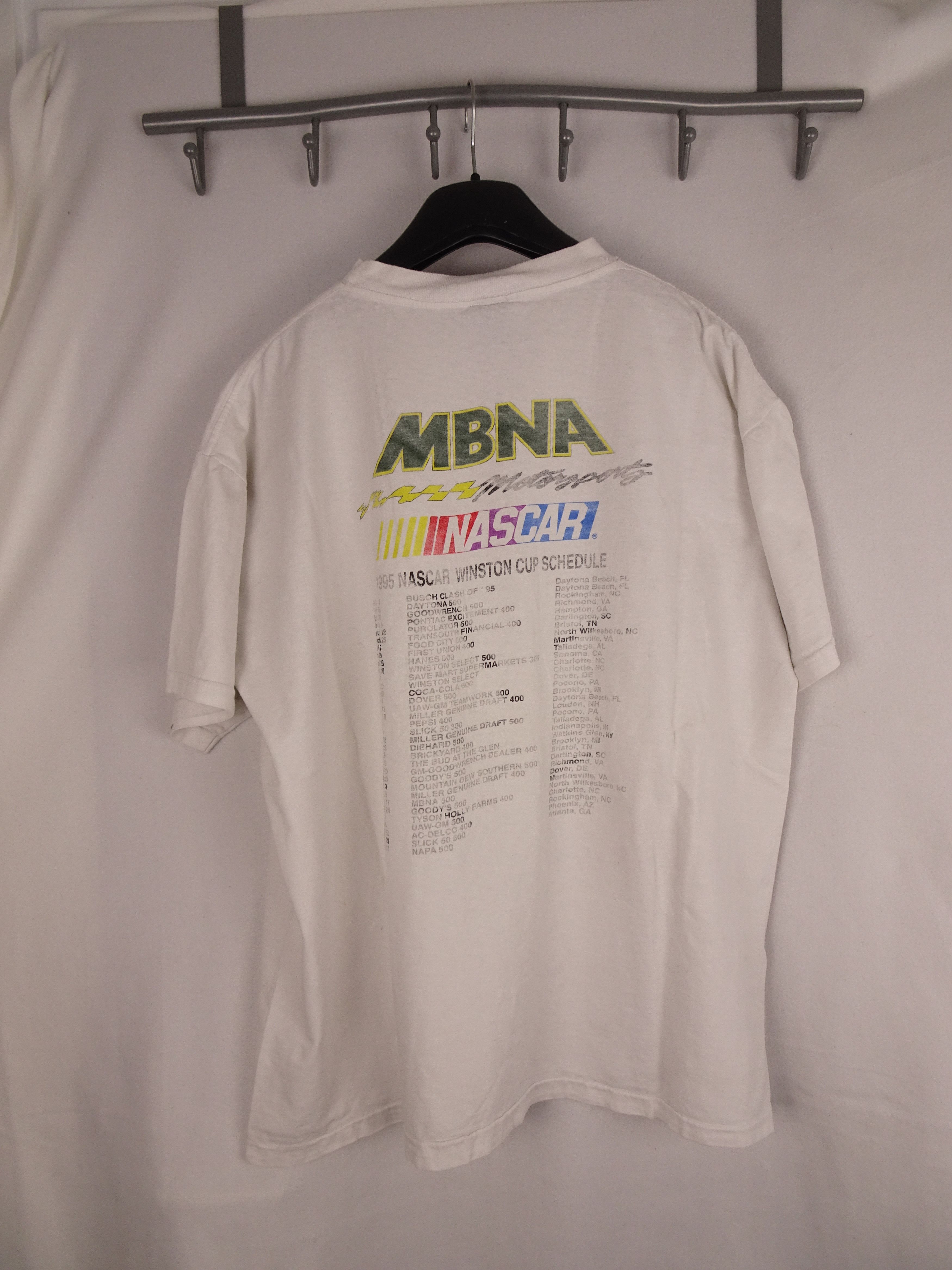 Tultex Vtg '95 NASCAR MBNA MOTORSPORTS RACING Single Stitch T-Shirt Size US XL / EU 56 / 4 - 4 Thumbnail