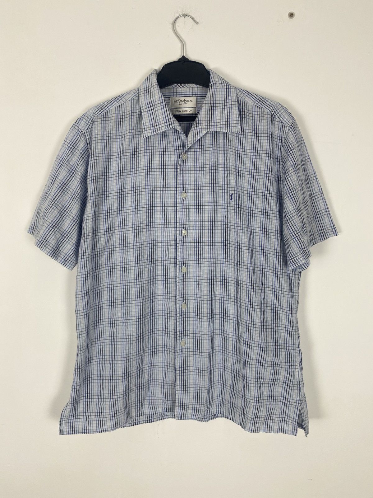 Yves Saint Laurent YSL Yves Saint Laurent Pour Homme Short Sleeve Shirt L Size US L / EU 52-54 / 3 - 10 Thumbnail