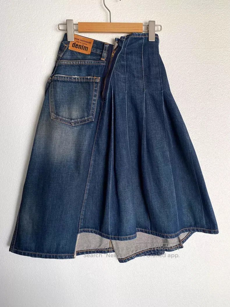 Junya Watanabe JUNYA WATANABE size S Asymmetrical Patchwork Washed Denim S Size 23" - 2 Thumbnail