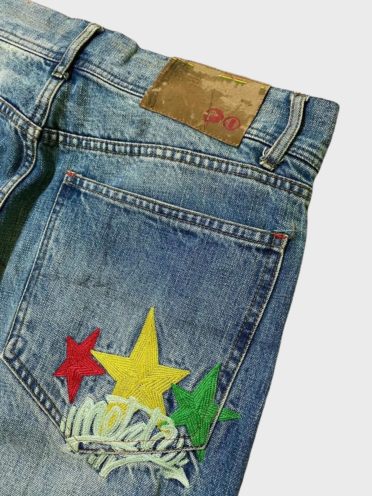 Japanese Brand NESTA BRAND Embroidered 🇲🇱 Mud Wash Selvedge Denim Size US 35 - 13 Thumbnail