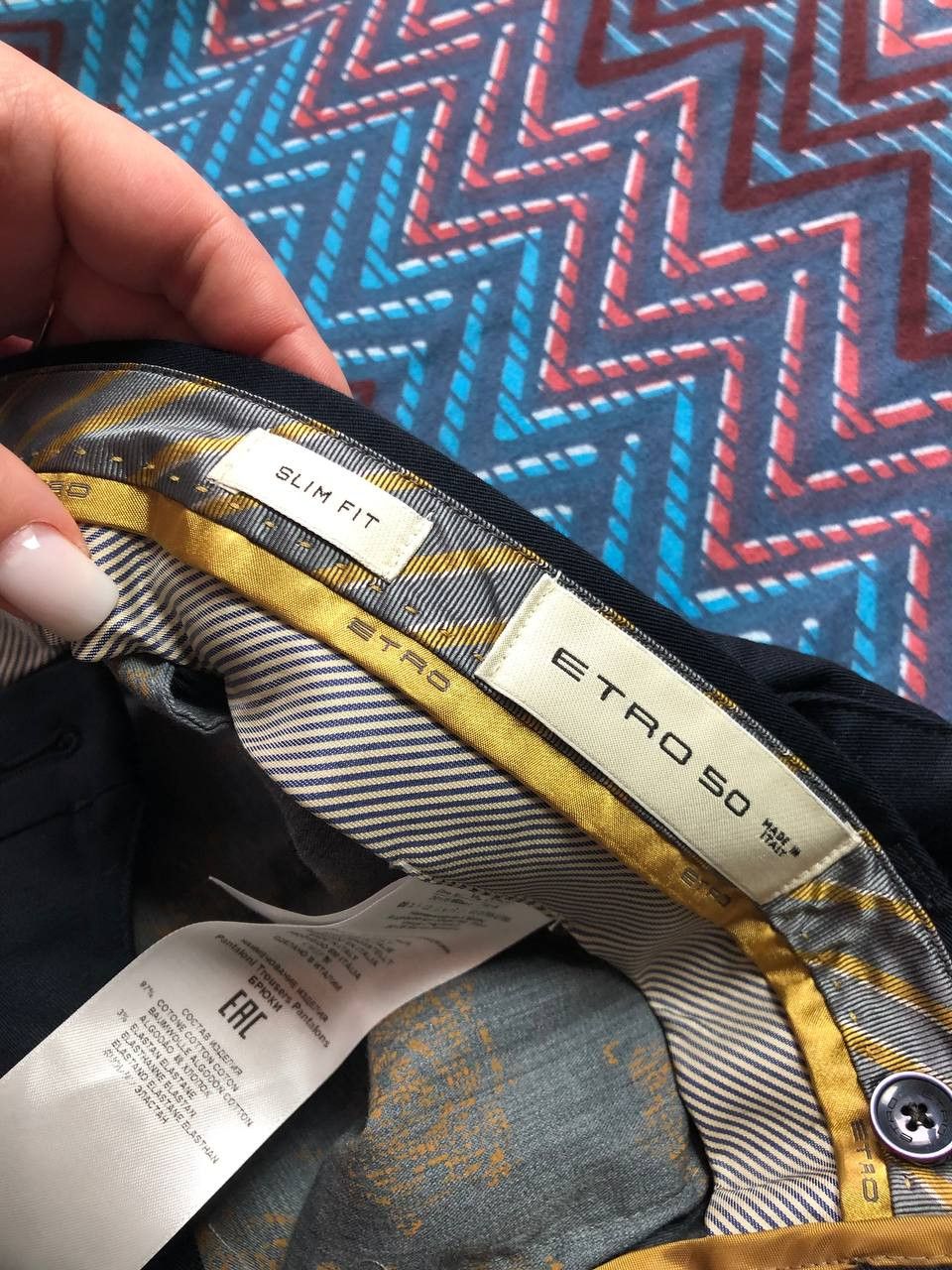 Etro × Vintage Vintage Etro Milano Striped Trouser Pant Size US 34 / EU 50 - 2 Thumbnail
