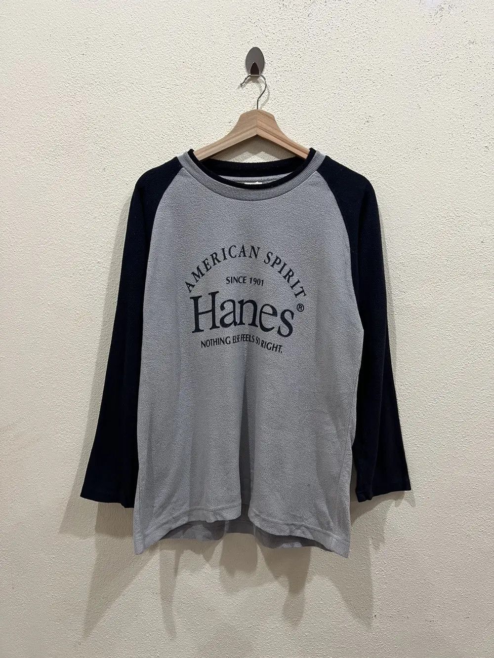 Hanes Vintage Hanes Spell Out Long Sleeve Shirt Size US M / EU 48-50 / 2 - 2 Thumbnail