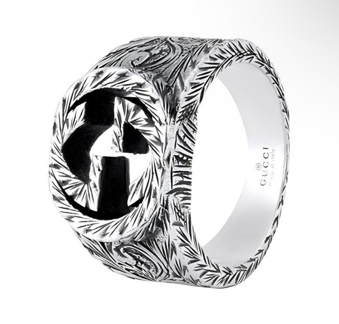 Gucci Gucci GG Logo Sterling Silver 925 Ring Unisex 445302 Size ONE SIZE - 1 Thumbnail