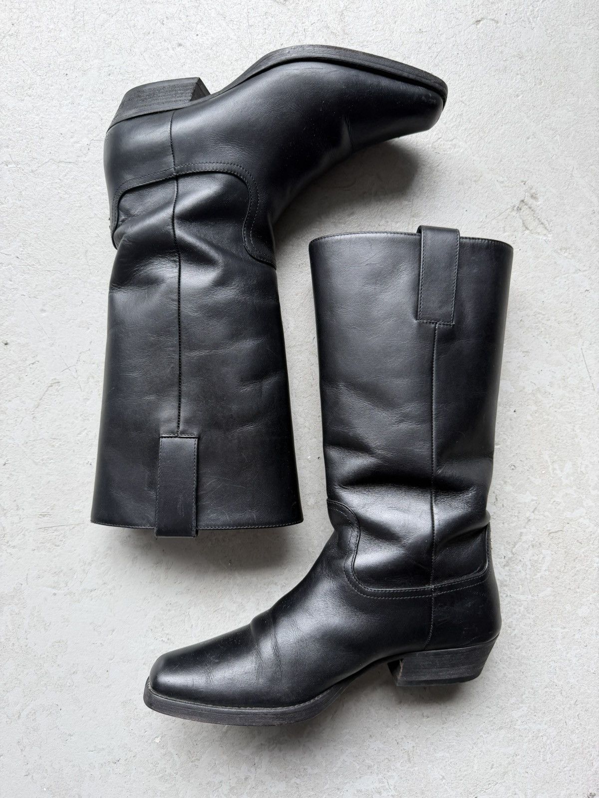 Chanel Chanel Interlocking CC Logo Black Leather Boots Size US 9.5 / IT 39.5 - 2 Thumbnail