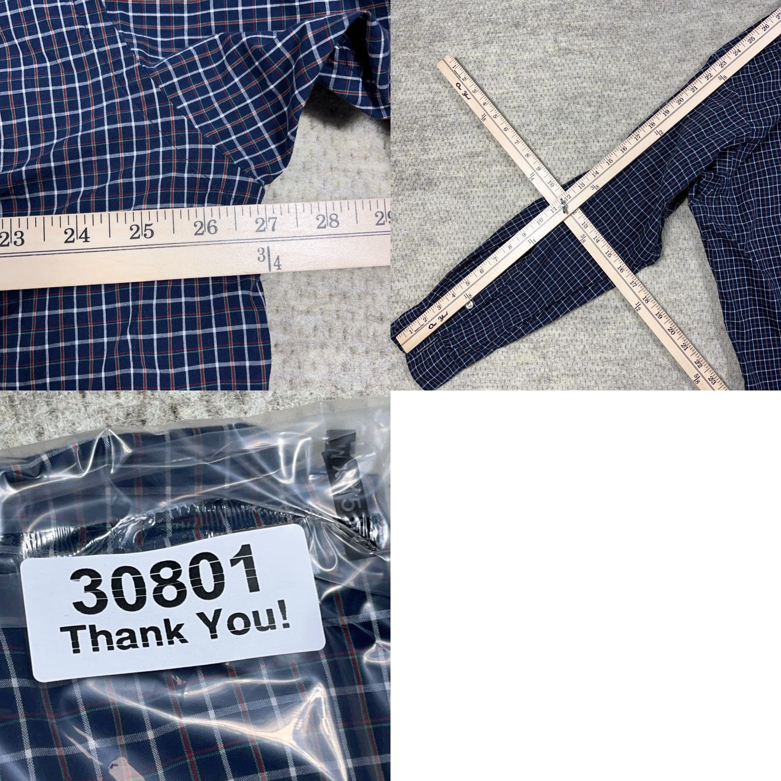 Ralph Lauren Ralph Lauren Shirt Men XL Navy Blue Plaid Button Up Blake Poplin Dress Adult Size 46R - 8 Thumbnail