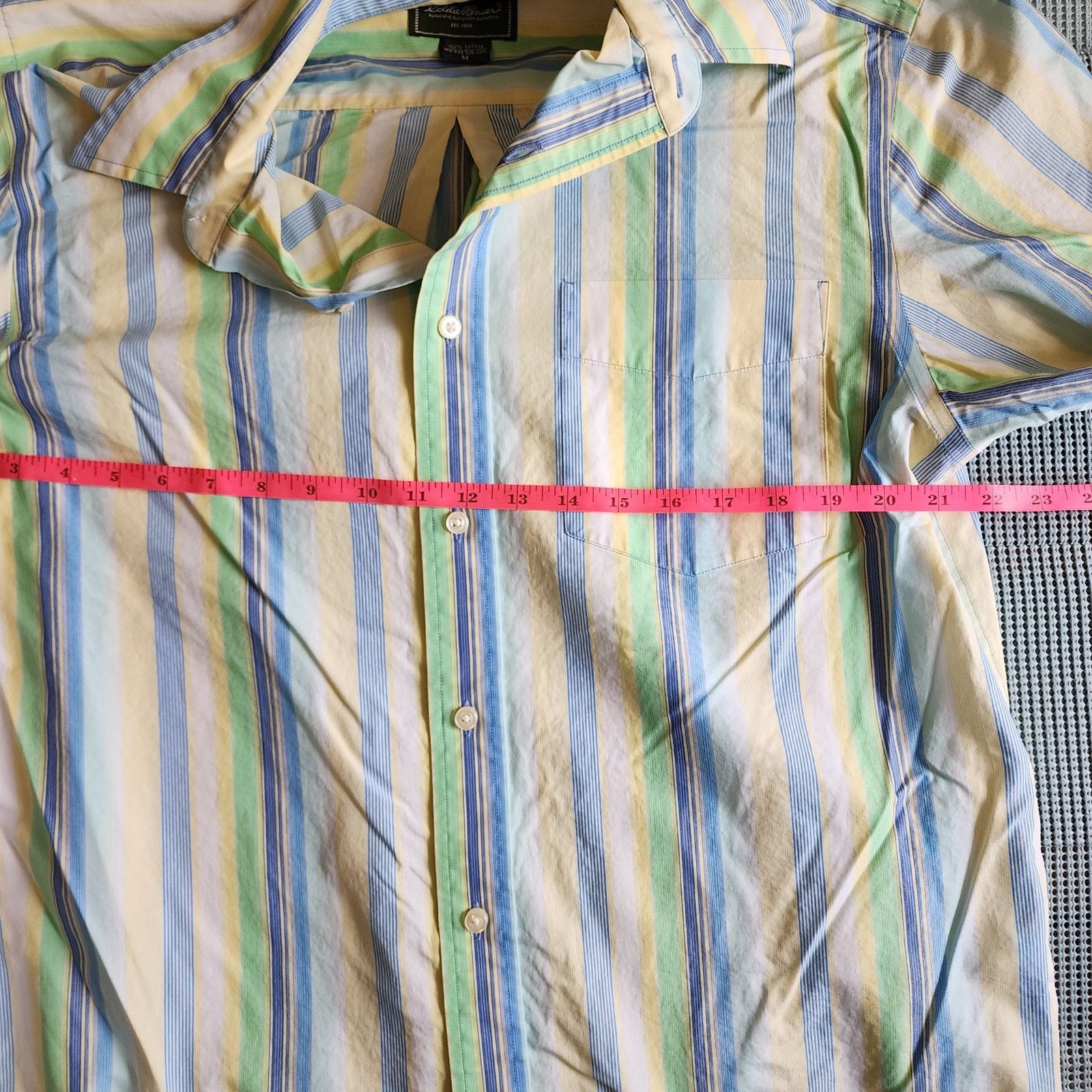 Eddie Bauer Eddie Bauer Men's M Green Blue Yellow Striped Shirt Size US M / EU 48-50 / 2 - 6 Thumbnail