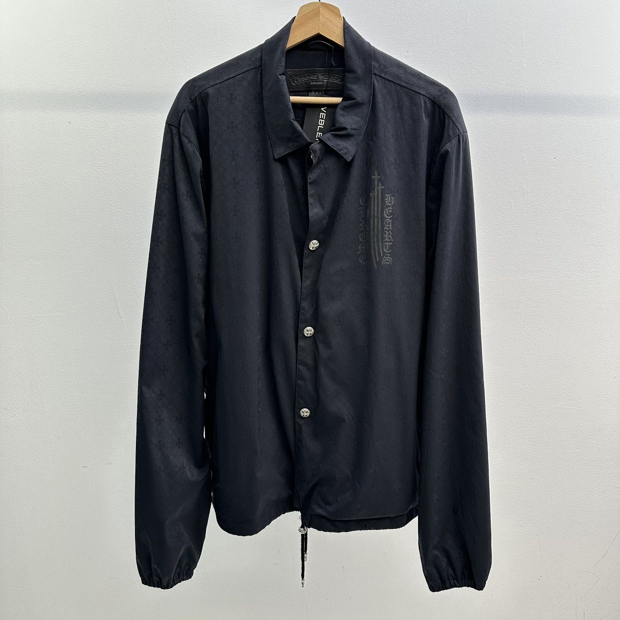 image of Chrome Hearts Coach Jacket Plus Allover in Black, Men's (Size 2XL)