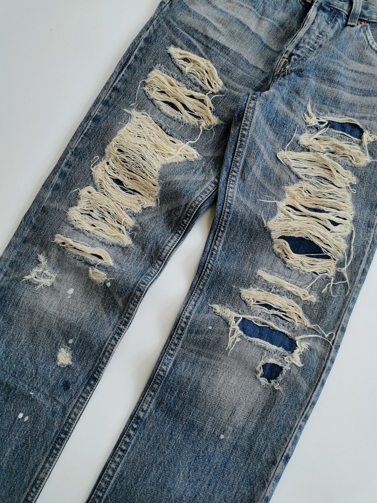 Levi's Vintage Levis 501 Boro Patchwork Distressed Denim Jeans Size 27" / US 4 / IT 40 - 3 Thumbnail