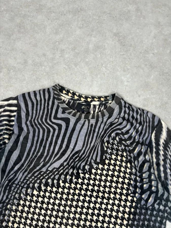 Just Cavalli SS2001 Cavalli Psycho Multi-Patterned T-Shirt Size US S / EU 44-46 / 1 - 4 Thumbnail