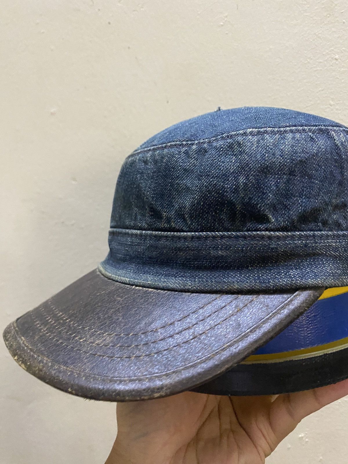 Hysteric Glamour Y2K Cadet Hat Distress Denim Wash Hat Size ONE SIZE - 2 Thumbnail